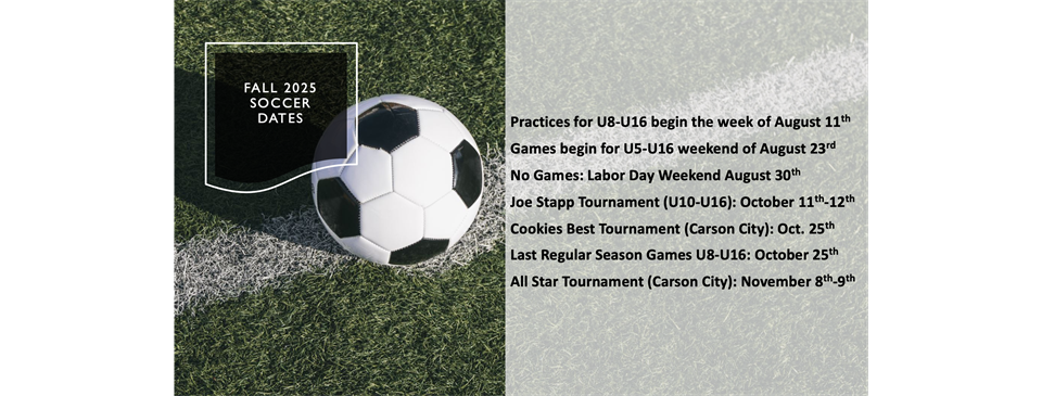 Dates for Fall 2025 season