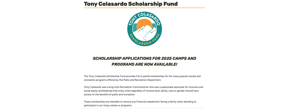 Tony Colasardo Scholarships Available through Town of Mammoth Lakes (click on image to apply)